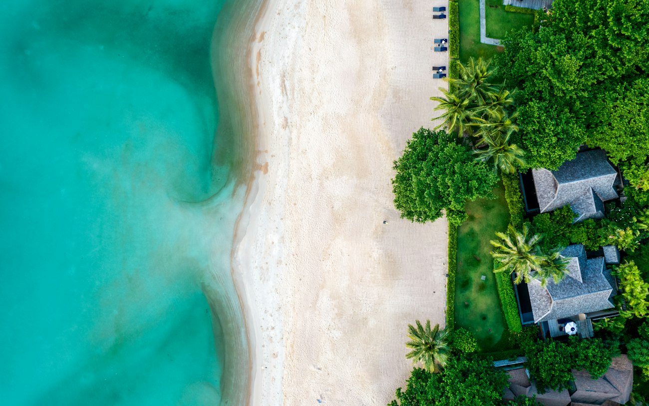 Aerial view of a beach on Koh Samui