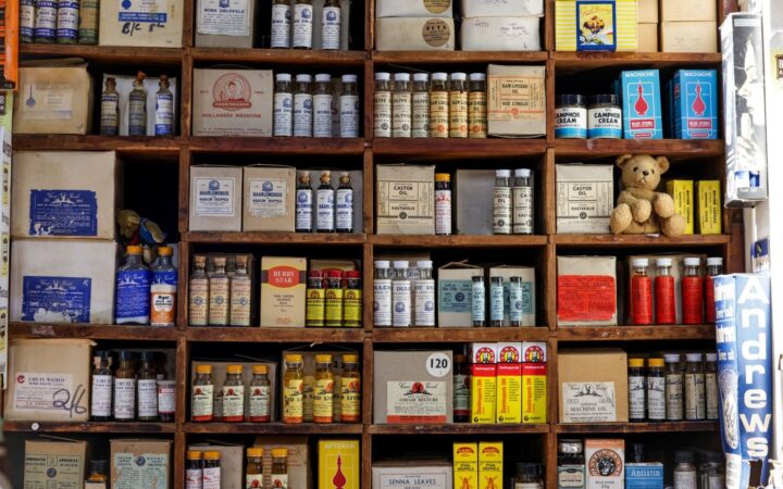 Pharmacy shelves with medicine boxes, showing why PEP in Thailand needs a doctor, not an over-the-counter purchase
