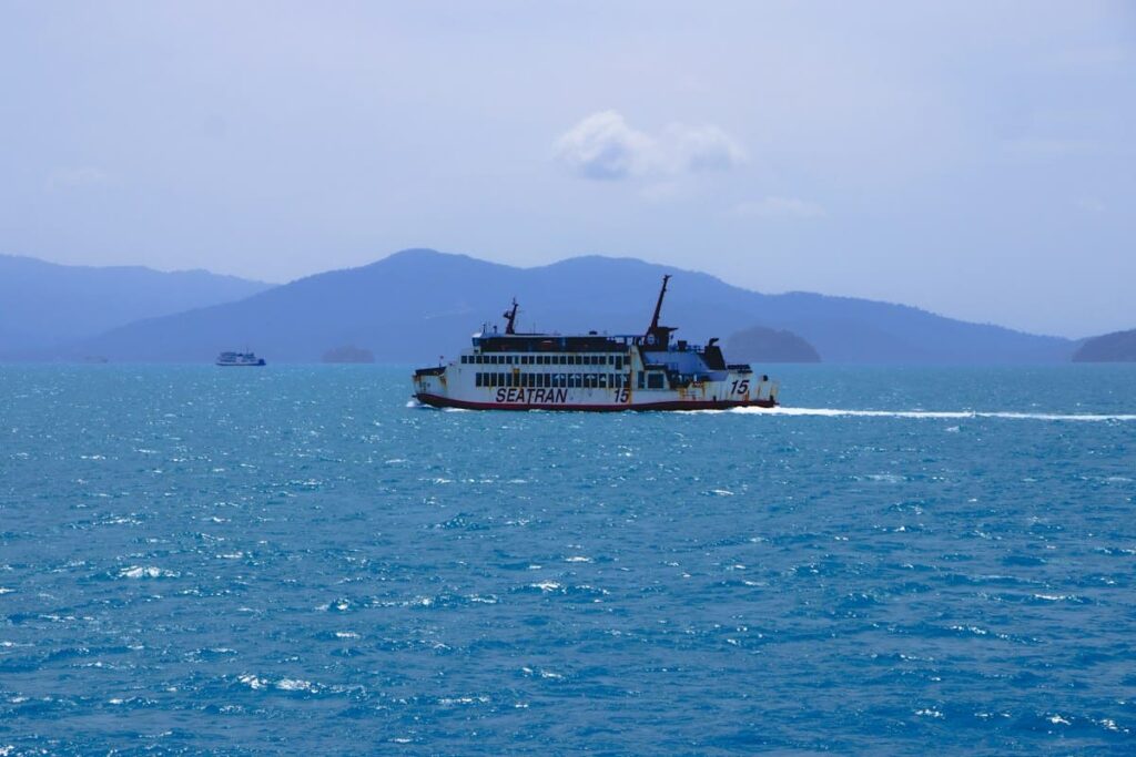 Passenger ferry at sea, a reminder to plan boat times around Koh Samui when seeking PEP after a condom broke