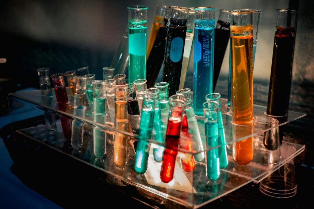 Rack of sample tubes on a lab bench, showing the lab tests behind STD test prices on Koh Samui